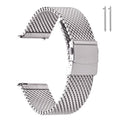 EACHE Stainless Steel Thick Mesh Watch Band For Men Heavy Duty Metal Mesh Watch Strap Adjustable Length Silver 20mm
