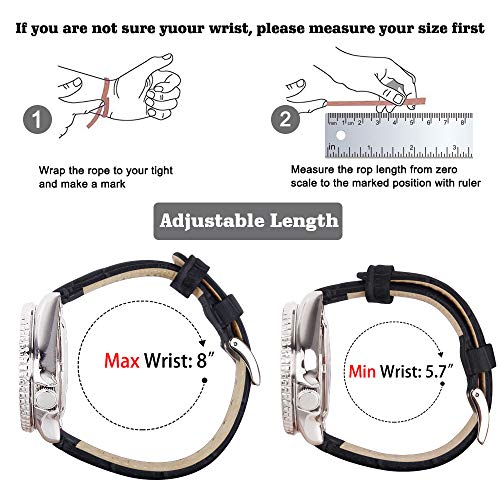 Ritche Quick Release Leather Watch Bands Genuine Leather Watch Strap for Samsung Galaxy Watch 6 Classic 43mm 47mm 40mm 44mm 18mm, 20mm or 22mm for Men and Women