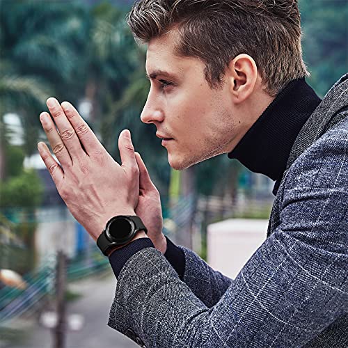 Lerobo No Gap Band Compatible with Samsung Galaxy Watch 7 6 5 Band 40mm 44mm/Galaxy Watch 4 Classic Bands 46mm 42mm/Watch 5 Pro 45mm,20mm Sport Strap Wristband for Men Women Black