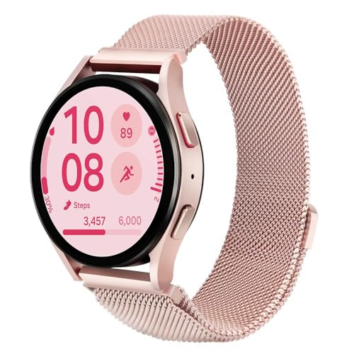 JOHIP Milanese Bands Compatible with Samsung Galaxy Watch 7 6 5 4 FE Band 40mm 44mm 45mm/Watch 6 4 Classic 4 42mm 46mm 43mm 47mm/Active 2, 20mm Stainless Steel Mesh Loop Sport Strap