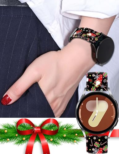 AYCQ 20mm Christmas Gnome Watch Band Compatible with SamsungGalaxy Watch 7/6/5/4 40mm 44mm/Watch 6 Classic 43mm 47mm/Watch 5 Pro 45mm/Watch 4 Classic/Active 2 Holiday Smartwatch Replacement Band