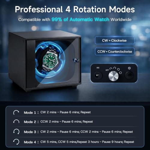 Cevale Single Watch Winder Watches,Premium Anodized Aluminum Watch Winders