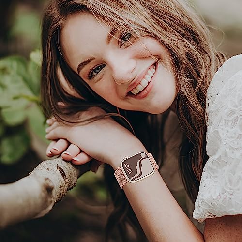 4 Pack Braided Stretchy Bands Compatible with Apple Watch 40mm 41mm 38mm 42mm 44mm 45mm 46mm 49mm Women Men, Breathable Nylon Elastic Daily Use Straps for iWatch Series 11/10 9 8 7 6 5 4 3 SE/Ultra 2