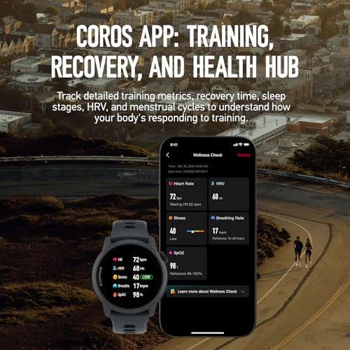 COROS PACE 4 Ultralight Sport GPS Watch, 1.2" AMOLED Touchscreen,19 Days of Daily use, Voice Features, Advanced Training Tools, Accurate GPS, Heart Rate Monitor (Black Silicone, Standard)