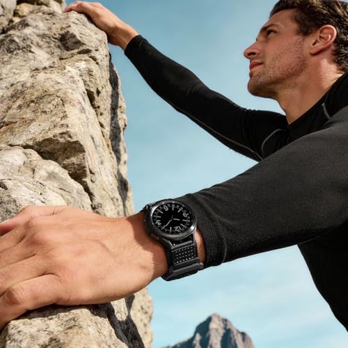 ULTIMAL 20mm Watch Band Compatible with Samsung Galaxy Watch 7 6 5 4 FE/6 4 Classic/5 Pro, Nylon Quick Release Strap Compatible with Garmin Vivoactive 6 5 3/Forerunner 645 55 245 165 (BLACK USA FLAG, L)