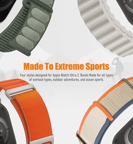 8 Pack Compatible with Apple Watch Ultra 3/2 Band 49mm 46mm 45mm 44mm 42mm Men Women,Breathable Trail Loop+Alpine Loop+Ocean +Nylon Sport Loop for iWatch Ultra 3/2/1 Series 11/10/9/8/7/6/5/4/3/SE3 2 1