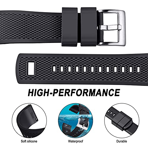 Hemsut Silicone Watch Bands, 18mm 20mm 22mm Quick Release Rubber Watch Strap for Men Women Soft Replacement, 10 Colors for Choose