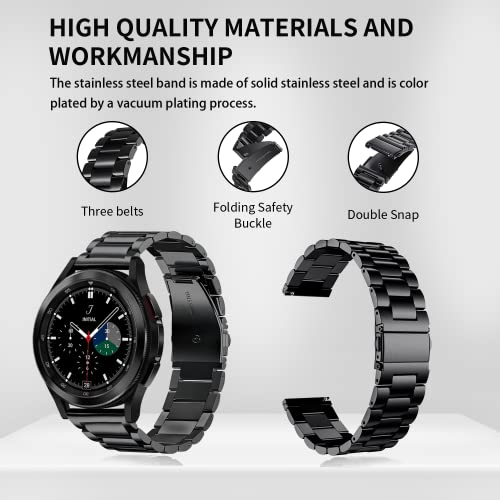 GOLDTOLUCK Stainless Steel Band Compatible with Samsung Galaxy Watch 8 7 6 5 4 Classic FE Pro 40mm 44mm 46mm 43mm 47mm 45mm 42mm 20mm Men Women Milanese Replacement Metal Elegant Casual