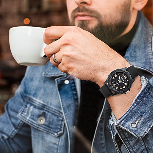 F.ZEGAO Waterproof Watch for Swimming, 100M Easy Read Free Diving Watch, Unisex Second Hand Diver Analog Watch Men with Large Face, 45mm Diameter