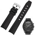 Nizonlaie Silicone Rubber Bands for Omega X Swatch Moonswatch Watch Strap 20mm Curved End Weave Style Premium Silicone Rubber Replacement Strap Women Men,for Omega Swatch Moonswatch Speedmaster