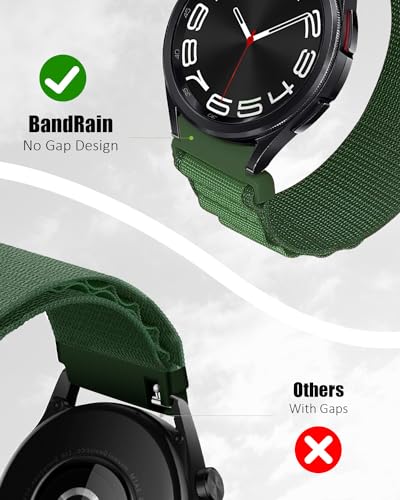 One Click Alpine Loop Bands Compatible with Samsung Galaxy Watch 7 Band/Galaxy Watch 6 4 5 FE Band 40mm 44mm/Watch 6 4 Classic 47mm 43mm 42mm 46mm/5 Pro 45mm, 20mm No Gap Nylon Sport Strap for Men