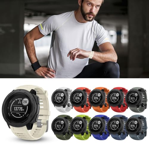 BaayCerrie for Garmin Instinct Watch Bands Replacement, Soft Silicone Strap Compatible with Garmin Instinct 2/ Solar/Tactical