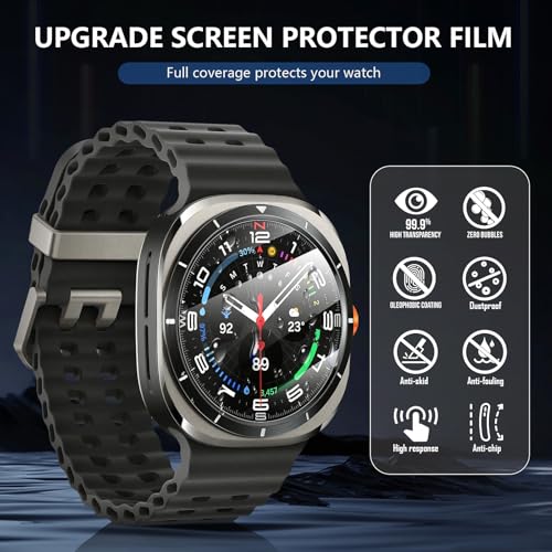 Suoman 4-Pack for Samsung Galaxy Watch 7/8 Ultra 47mm (2024/2025) Tempered Glass Screen Protector, [Anti-Scratch] 9H Hardness protective film