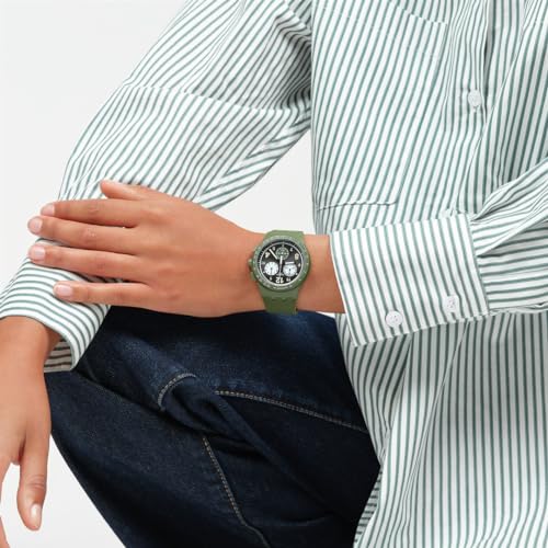 Swatch Chrono 42 Unisex Watch Dress Stainless Steel Green Quartz Waterproof Nothing Basic About Green