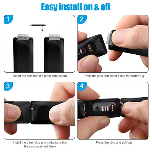 Tobfit Soft TPU Bands Compatible with Fitbit Inspire HR/Fitbit Inspire/Fitbit Ace 2 Bands, Sports Accessories Waterproof Wristbands Women Men, Small, Black