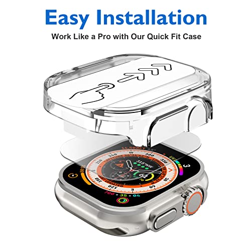 Mothca 2 Pack Tempered Glass Matte Screen Protector for Apple Watch Ultra 3 (2025) / Ultra 2 / Ultra (49mm) [Quick Fit Case] Auto-alignment HD Clear Touch Sensitive Anti-Scratch 9H Matte Glass Film