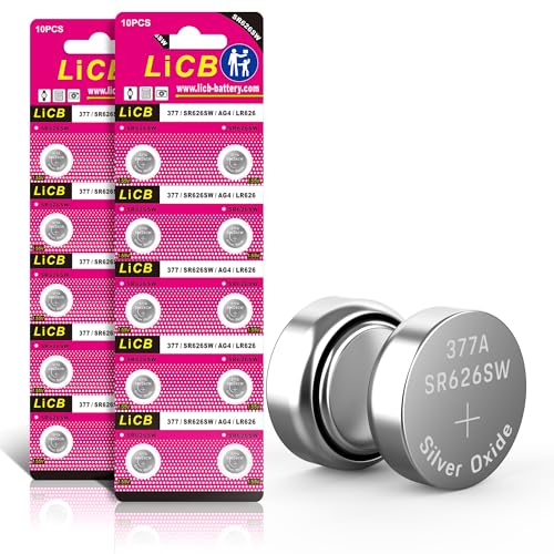 LiCB 20 Pack SR626SW 377 626 Watch Battery 1.5V Button Cell Batteries