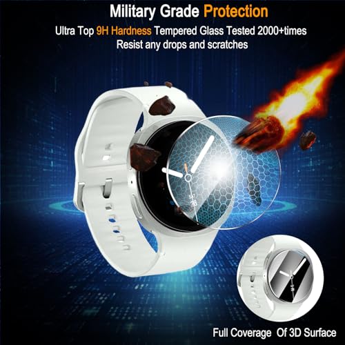 SiHPuoy 4 Pack for Samsung Galaxy Watch 8 Screen Protector 40mm Tempered Glass, HD Ultra-thin,Anti Scratch, Bubble Free, Case Friendly, Accessories Film for Galaxy Watch 8 40mm