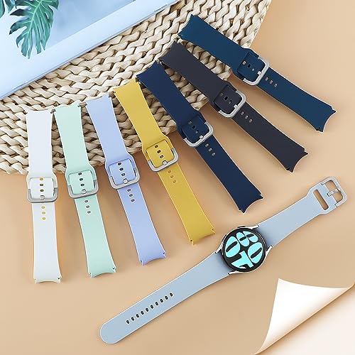 One-Click Bands Compatible with Samsung Galaxy Watch 7/6/5/4/FE 40mm 44mm, Galaxy Watch 6 Classic 43mm 47mm, No Gap Silicone Soft Sport Strap for Galaxy Watch 4 42mm 46mm Women Men 40 44 43 47 mm