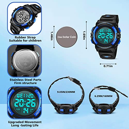 A ALPS Digital Watch with Rubber Band for Kids - Waterproof, Shockproof, Daily Use