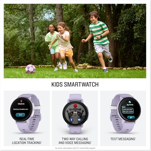 Garmin Bounce™ 2, Kids Smartwatch with Calling, Messaging and Location Tracking Features, Light Purple