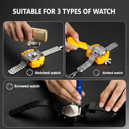 JOREST Watch Repair Kit + Watch Press Tool, Battery Replacement, Strap Adjustment, Wrench Opening Back Cover, Case Opener/Closer, Link Remover Sizing Bracelet, Screwdriver Band Pin Removal, Spring Bar