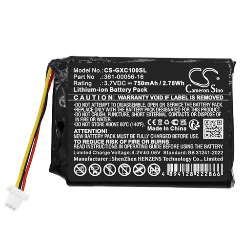750mAh / 2.78Wh Replacement Battery for Garmin 0100261810, Xero C1 PRO Chronograph, 361-00056-16