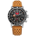 Citizen Eco-Drive Star Wars Men's Watch, Stainless Steel with Orange Leather Strap, Rebel Pilot, Silver-Tone, 44mm (Model: CA4478-56L)
