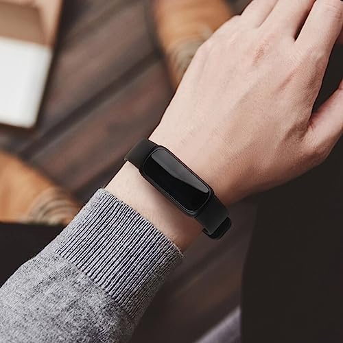 2 Pack Bands Compatible with Fitbit Inspire 3 Bands for Women Men, Sport Silicone Adjustable Replacement Straps for Fitbit Inspire 3 Fitness Tracke (Black/Black)