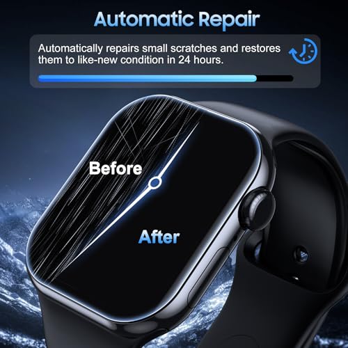 Uyiton for Apple Watch Series 9/8/7/6/SE (3/2/1) Screen Protector 40/41mm, HD Clear EPU Film [Not Glass] iWatch Protector [Non-Bubbles] [Easy to Install] Self-Healing High Touch Screen Cover, 6 Pack