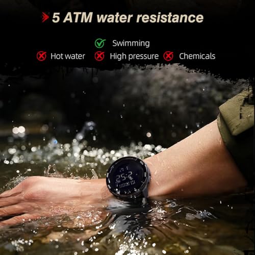 CakCity Digital Watch Military Watches for Men Black Tactical Waterproof Sports Men's Women's Wrist Watch with LED Backlight Stopwatch Nylon Band