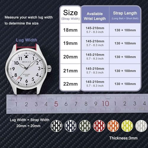 WOCCI 22mm Breathable Hollow Silicone Watch Band, Quick Release, Replacement Strap for Men and Women (Green)