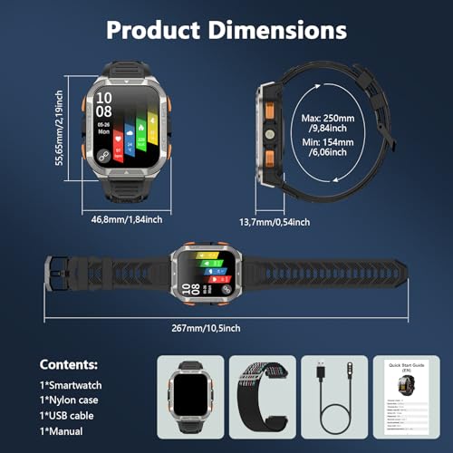 Blackview GPS Smart Watch for Men with ChatGPT, AI Translator, Compass & Flashlight/100-Day Battery/Bluetooth Calling/Health Monitor/100+ Sports,Fitness Tracker for iPhone/Android Phones