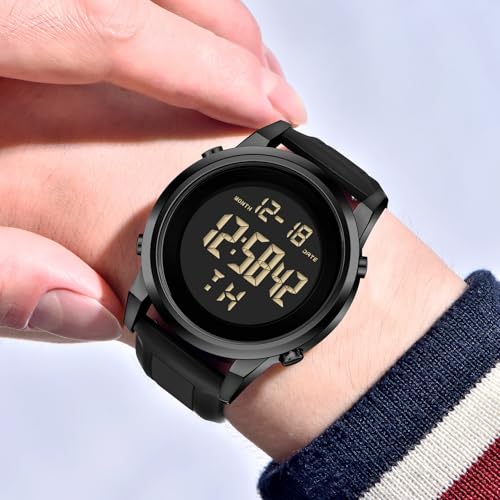 MONDISOLT Military Silver Waterproof Sports Wrist Watches for Men Digital Tactical Mens Sport Watches Waterproof Military