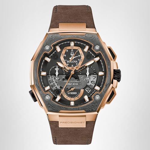 Bulova Men's Precisionist X Chronograph Special Edition Brown Leather Strap Watch | 44.5mm | 98B356