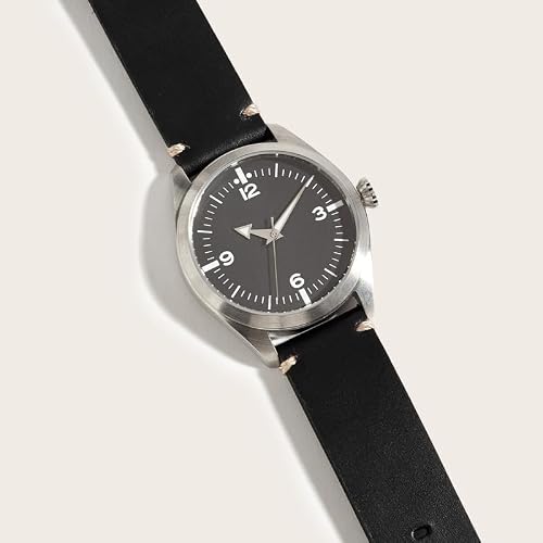 Boyarca Pilot Watch Men's Aviator Wrist Watch Japan Automatic Movement Retro Mechanical Watches Stainless Steel Case with Luminous Waterproof (Black 8010)