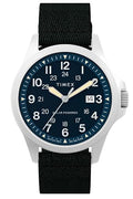 Timex Men's Expedition Field Solar 41mm Watch - Black Strap Blue Dial Stainless Steel Case