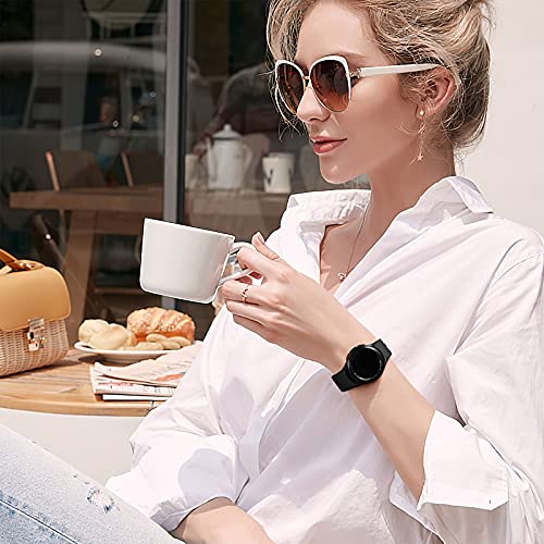 Lerobo No Gap Band Compatible with Samsung Galaxy Watch 7 6 5 Band 40mm 44mm/Galaxy Watch 4 Classic Bands 46mm 42mm/Watch 5 Pro 45mm,20mm Sport Strap Wristband for Men Women Black