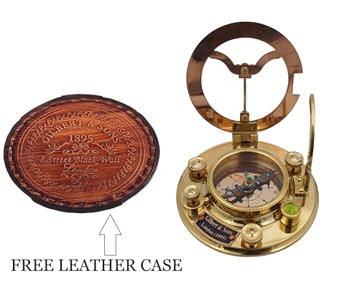 NETAEX Antique Brass & Copper Sundial Compass, Gift Sun Clock Ship Replica Watch Brass Compass Gift for Men - Nautical Gifts for Men, Best Anniversary Vintage Gifts