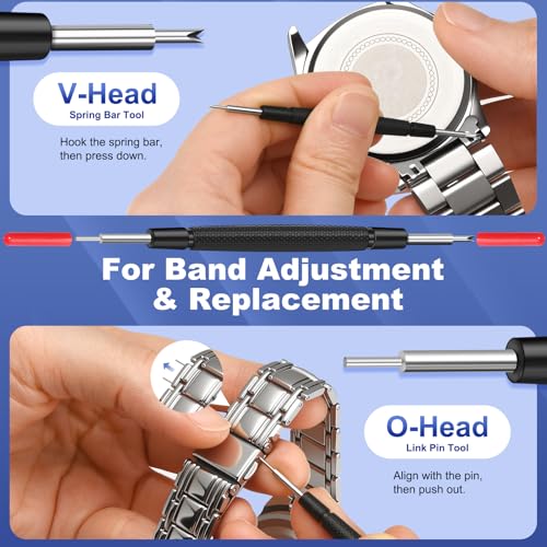 SMPUAGU 4PCS Watch Repair Kit for Pry-Off Watch Backs, Watch Battery Replacement Tool Kit, Watch Back Remover & Watch Case Opener Knife
