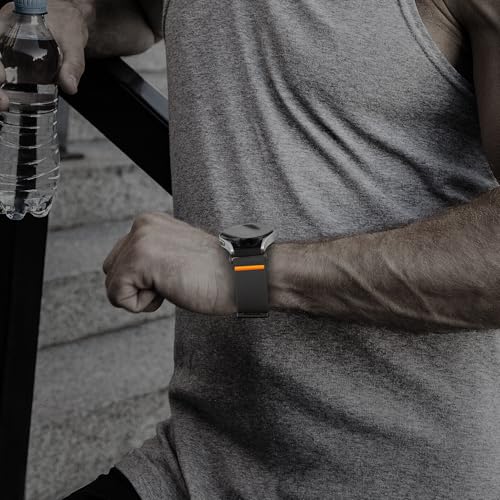 Magnetic Elastic Bands for Samsung Galaxy Watch 7/6/5/4/FE 40mm 44mm/Galaxy Watch 6 Classic 43 47mm/5 Pro 45mm/4 Classic 42 46mm/Active 2, 20mm Wristband Stretchy Nylon Sport Strap Men Women