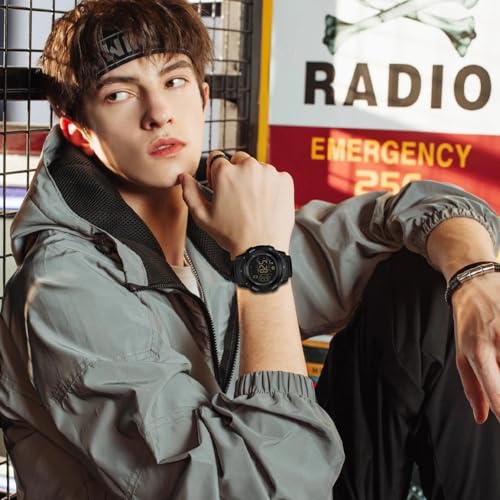 FANMIS Men Pedometer Watches Military Multifunctional 50M Waterproof Digital Outdoor Sports Watch