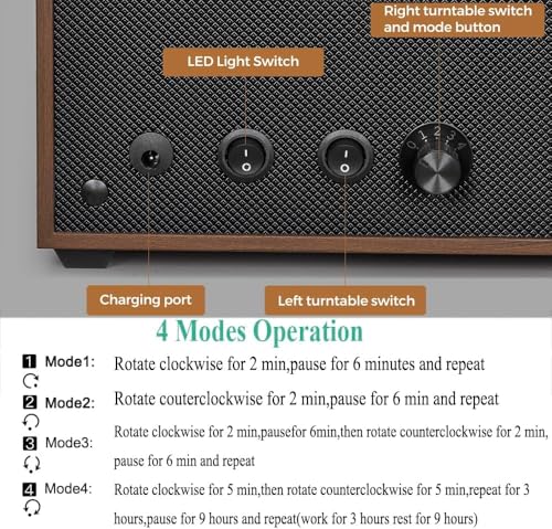 ANWBROAD Watch Winder 6 with LED and Super Quiet Motor 4 Rotating Modes Watches Winder box Watch Shaker with Type-C Adapter UJWW003A