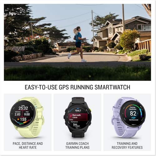 Garmin Forerunner® 70, Easy-to-Use GPS Running Smartwatch, Advanced Training Metrics and Recovery Insights, Up to 13 Days of Battery Life, Whitestone