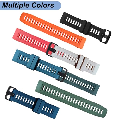 22mm Watch Band for Garmin Instinct 2, Soft Silicone Replacement Band Strap for Garmin Instinct Esports/Solar/Tide/Tactical Smart Watch (Black)