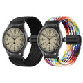 XIDESSEN 2 Pack 20mm Braided Nylon Bands Compatible with Timex Expedition Scout 40mm/Acadia 40mm/Weekender/Field Chronograph 43mm/Rugged Core Analog/Timex Easy Reader Watch Band for Men Women