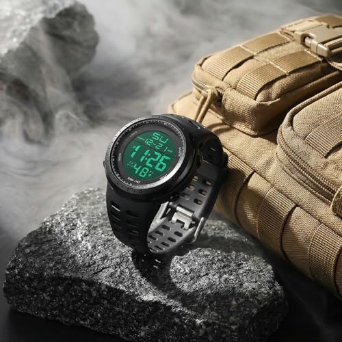 LYMFHCH Men's Digital Watch, Sports Waterproof Military Watches for Men LED Casual Stopwatch Alarm Tactical Army Watch