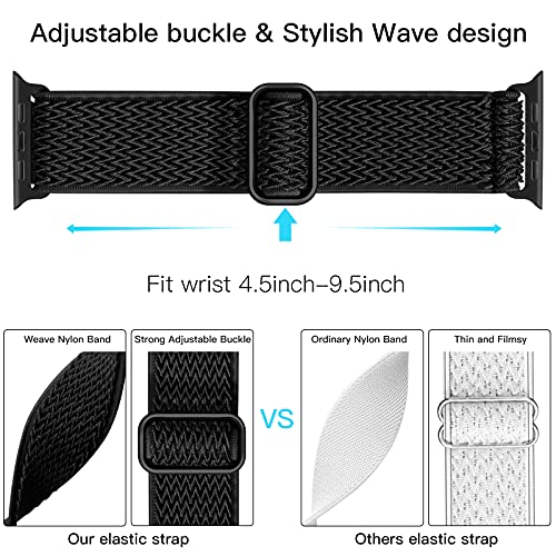 Lerobo Elastic Bands Compatible with Apple Watch 44mm 45mm 46mm 42mm 49mm 40mm for Women Men,Stretchy Solo Loop Soft Nylon Adjustable Solo Loop Sport Bands for iWatch SE Series 11 10 9 8 7 6 5 4 3 2 1