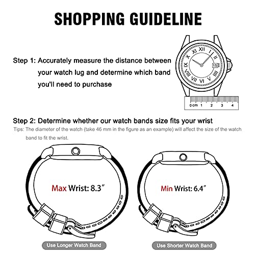 Ritche Christmas Gift 20mm Silicone Watch Band, Compatible with Samsung Galaxy Watch 4/5/ 5 Pro, 40mm/ 45mm Black Quick Release Rubber Watch Bands for Men Women, White Elephant Gifts, Stocking Stuffers for Men