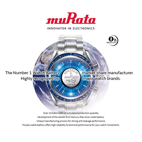 Murata 321 Battery SR616SW 1.55V Silver Oxide Watch Button Cell (5 Batteries)